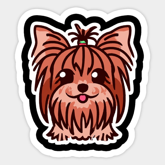 Cute Yorkshire Terrier Dog Lover Yorkie Retro Sticker by BetterManufaktur